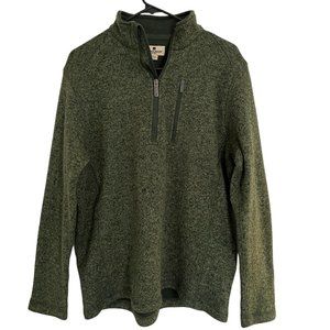 Forest Green Woolrich Fleece Sweater Pullover Mens M